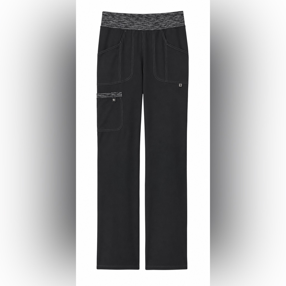 Scrubstar Black Cargo Scrub Pants with Elastic Waistband